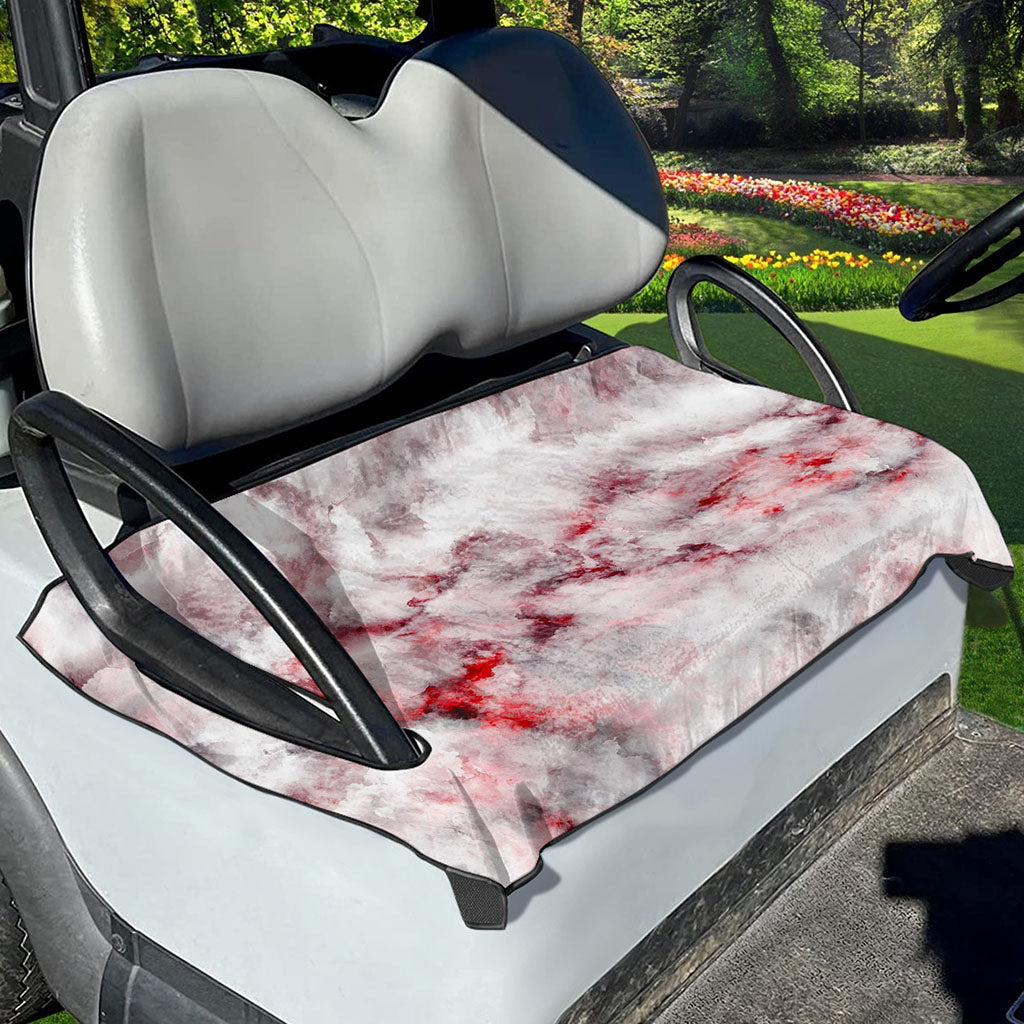 White Ruby Marble Print Golf Cart Seat Cover