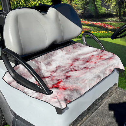 White Ruby Marble Print Golf Cart Seat Cover