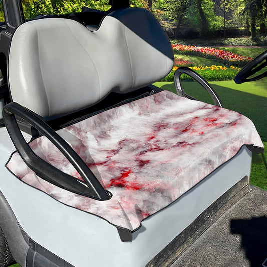 White Ruby Marble Print Golf Cart Seat Cover