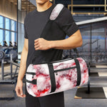 White Ruby Marble Print Gym Bag