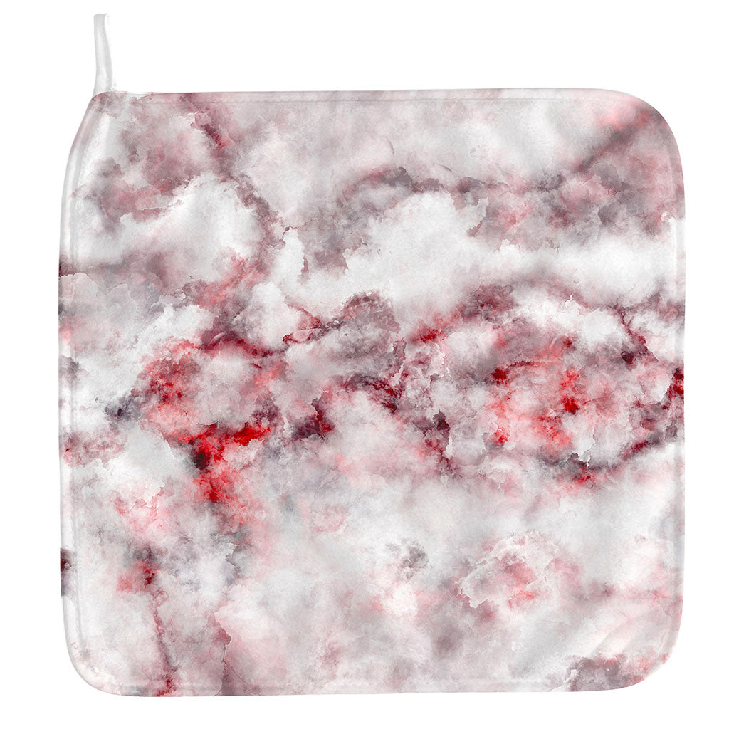 White Ruby Marble Print Hand Towel