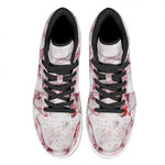White Ruby Marble Print High Top Leather Sneakers