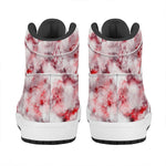 White Ruby Marble Print High Top Leather Sneakers