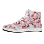 White Ruby Marble Print High Top Leather Sneakers
