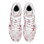 White Ruby Marble Print High Top Leather Sneakers