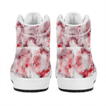 White Ruby Marble Print High Top Leather Sneakers