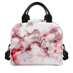 White Ruby Marble Print Insulated Lunch Bag