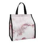 White Ruby Marble Print Insulated Lunch Tote
