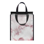 White Ruby Marble Print Insulated Lunch Tote