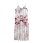 White Ruby Marble Print Jersey Midi Cami Dress