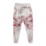 White Ruby Marble Print Jogger Pants