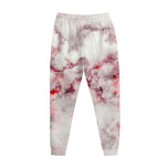 White Ruby Marble Print Jogger Pants