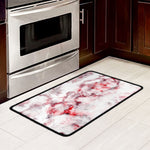 White Ruby Marble Print Kitchen Mat