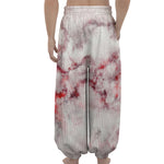White Ruby Marble Print Lantern Pants