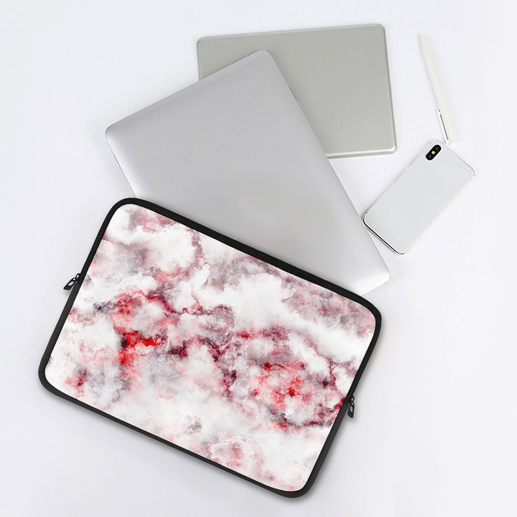 White Ruby Marble Print Laptop Sleeve