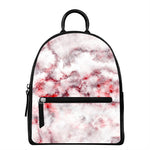 White Ruby Marble Print Leather Backpack