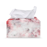White Ruby Marble Print Leather Tissue Box Cover