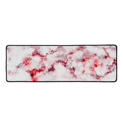 White Ruby Marble Print Long Kitchen Mat