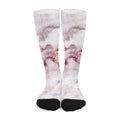 White Ruby Marble Print Long Socks