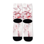 White Ruby Marble Print Long Socks