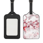 White Ruby Marble Print Luggage Tag