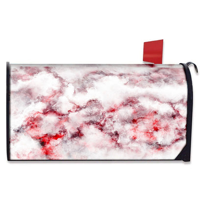 White Ruby Marble Print Mailbox Cover