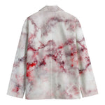 White Ruby Marble Print Men's Blazer