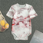 White Ruby Marble Print Men's Bodysuit