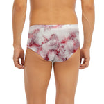 White Ruby Marble Print Men's Briefs