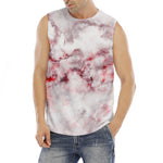 White Ruby Marble Print Men's Fitness Tank Top