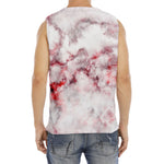White Ruby Marble Print Men's Fitness Tank Top
