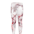 White Ruby Marble Print Men's Leggings
