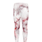 White Ruby Marble Print Men's leggings