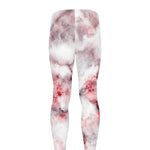 White Ruby Marble Print Men's leggings