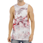 White Ruby Marble Print Men's Muscle Tank Top