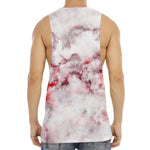 White Ruby Marble Print Men's Muscle Tank Top