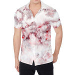 White Ruby Marble Print Men's Shirt