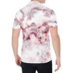 White Ruby Marble Print Men's Shirt