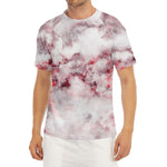 White Ruby Marble Print Men's Short Sleeve Rash Guard