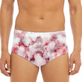 White Ruby Marble Print Men's Triangle Swim Briefs