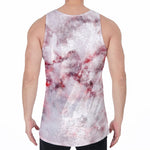 White Ruby Marble Print Men's Velvet Tank Top