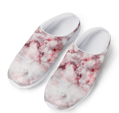 White Ruby Marble Print Mesh Casual Shoes