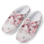 White Ruby Marble Print Mesh Casual Shoes