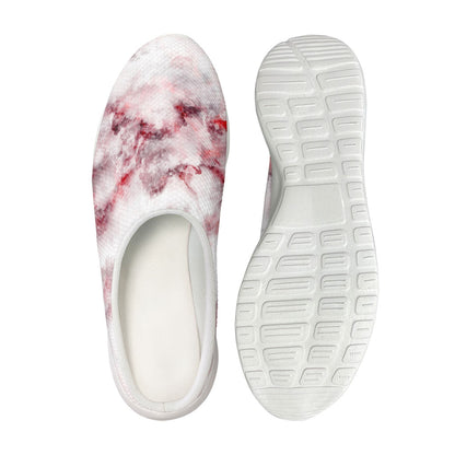White Ruby Marble Print Mesh Casual Shoes