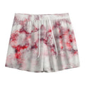 White Ruby Marble Print Mesh Shorts