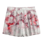 White Ruby Marble Print Mesh Shorts