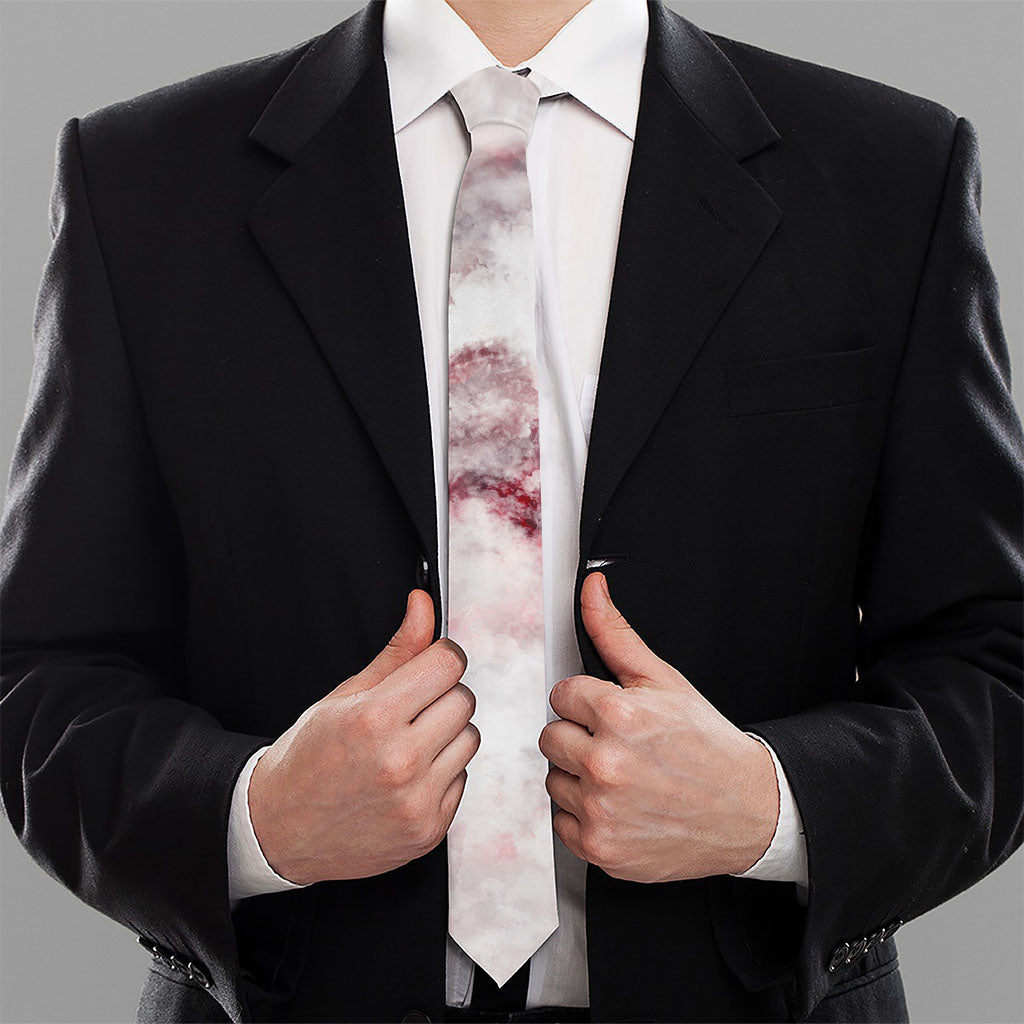 White Ruby Marble Print Necktie