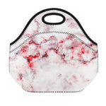 White Ruby Marble Print Neoprene Lunch Bag