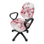 White Ruby Marble Print Office Chair Cover