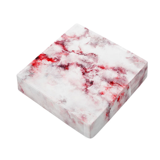 White Ruby Marble Print Outdoor Seat Cushion Cover